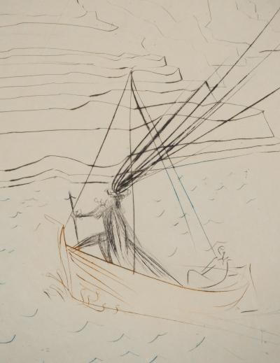 Salvador DALI : Le combat avec le Morhoult, Gravure originale signée 2