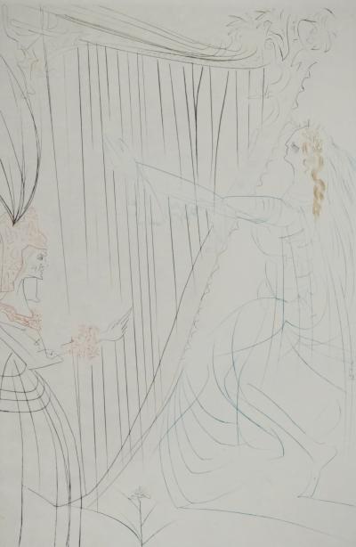 Salvador DALI : La reine Iseult et sa fille, Gravure originale signée 2