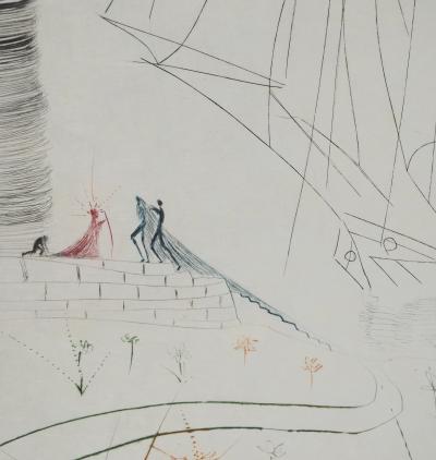 Salvador DALI : L'arrivée d'Iseult, Gravure originale signée 2