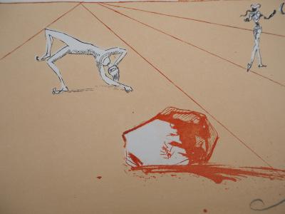 Salvador DALI: Iberian Landscape: Bull and Bullfighters, Original signed engraving 2