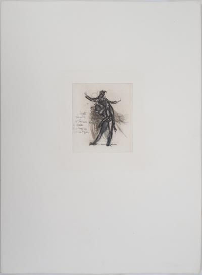 Auguste RODIN : Démon montrant une ombre tombée dans la poix, Gravure 2
