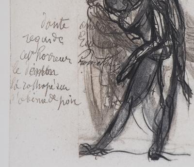 Auguste RODIN : Démon montrant une ombre tombée dans la poix, Gravure 2