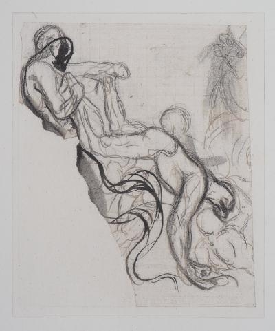 Auguste RODIN : Démon retirant une ombre du feu, Gravure 2