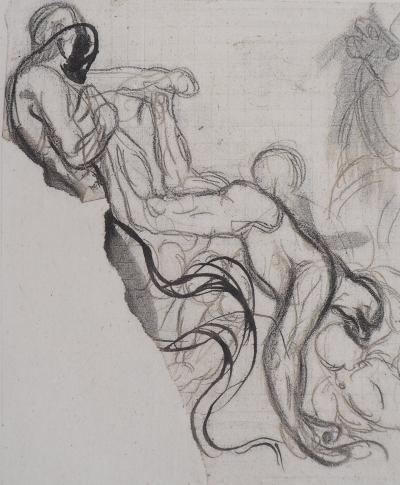 Auguste RODIN : Démon retirant une ombre du feu, Gravure 2