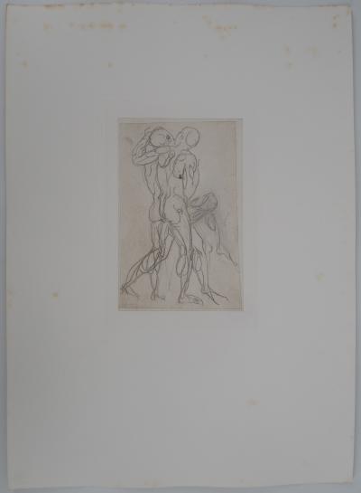 Auguste RODIN : Etude de la lutte, Gravure 2