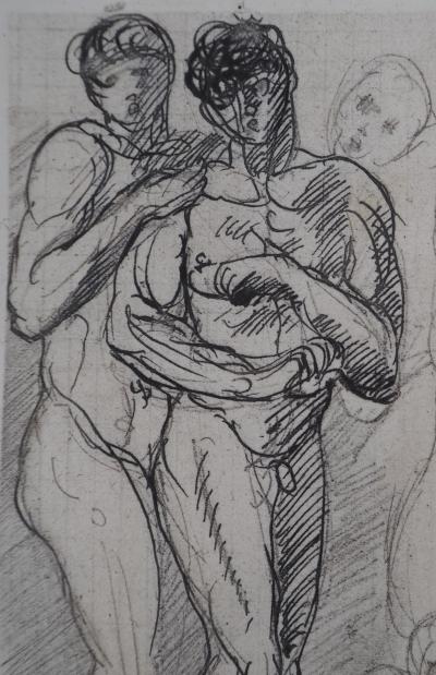 Auguste RODIN : Etude du mouvement, Gravure 2