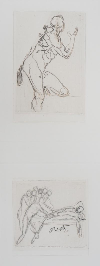 Auguste RODIN : Etudes pour la Tragédie, Gravure 2