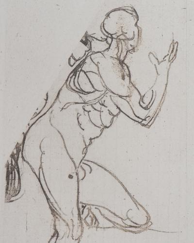 Auguste RODIN : Etudes pour la Tragédie, Gravure 2