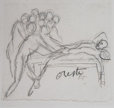Auguste RODIN : Etudes pour la Tragédie, Gravure 2
