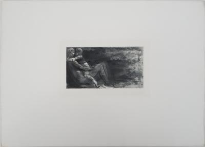 Auguste RODIN : Femme et enfant allongés, Gravure 2