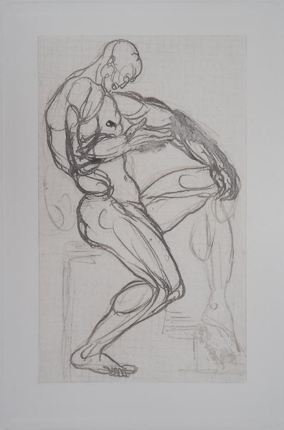 Auguste RODIN : Figure de damné, Gravure 2