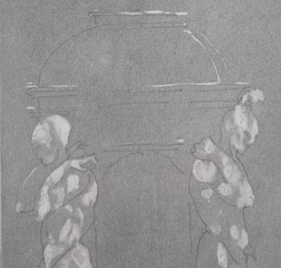 Auguste RODIN : Figures supportant un piédestal, Gravure 2
