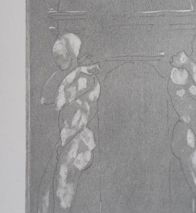 Auguste RODIN : Figures supportant un piédestal, Gravure 2