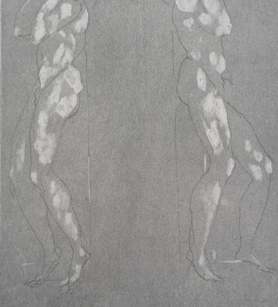 Auguste RODIN : Figures supportant un piédestal, Gravure 2