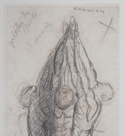 Auguste RODIN : Groupe de damnés suspendus par les bras, Gravure 2