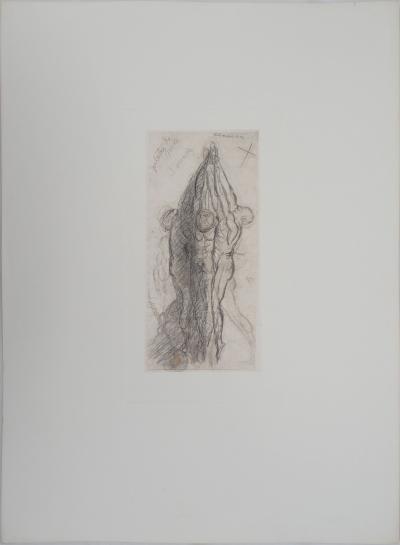 Auguste RODIN : Groupe de damnés suspendus par les bras, Gravure 2