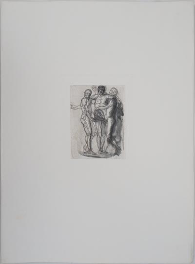 Auguste RODIN : Groupe de trois hommes, Gravure 2
