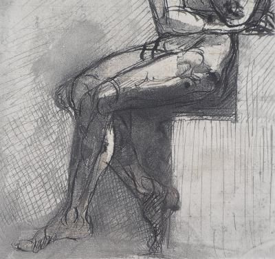 Auguste RODIN : Homme assis, Gravure 2