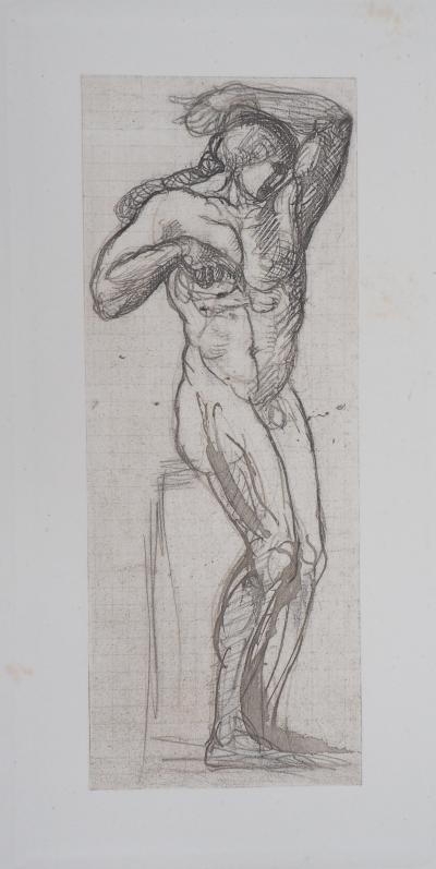 Auguste RODIN : Homme nu, Gravure 2