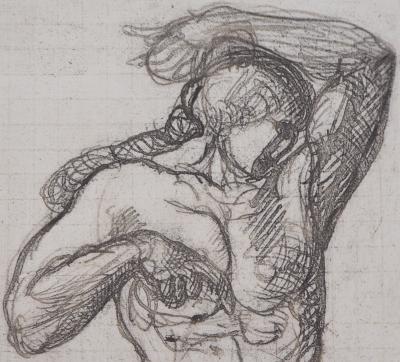 Auguste RODIN : Homme nu, Gravure 2
