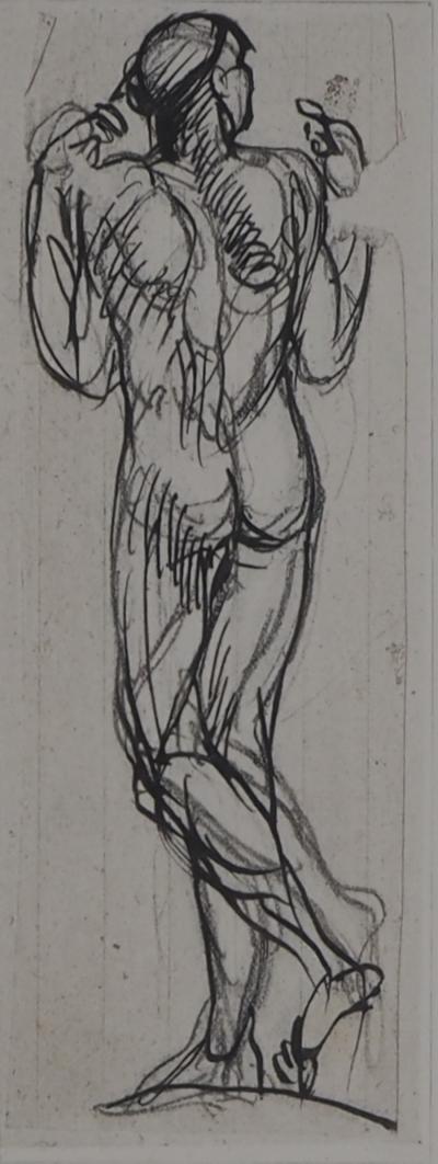 Auguste RODIN : Nu masculin de dos, Gravure 2