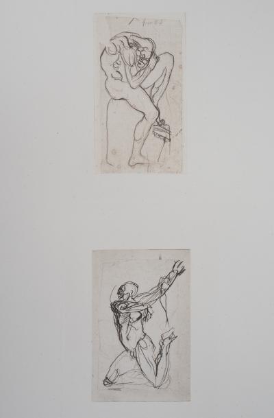 Auguste RODIN : Deux planches, Ombres, Gravure 2