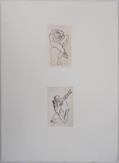 Auguste RODIN : Deux planches, Ombres, Gravure 2