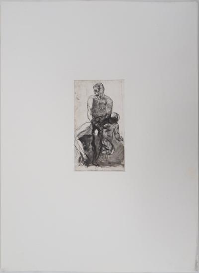 Auguste RODIN, Père et enfant, Gravure 2