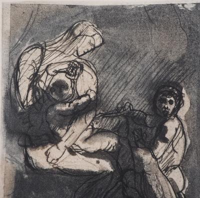 Auguste RODIN : Scène familiale, Gravure 2