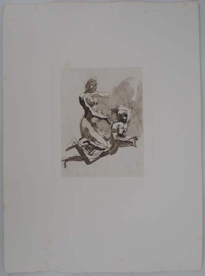 Auguste RODIN : Scène de lutte, Gravure 2