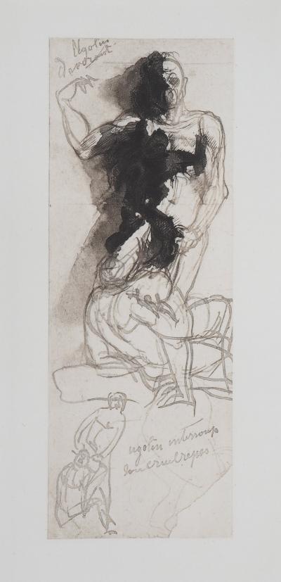 Auguste RODIN : Ugolin raconte au Dante, Gravure 2