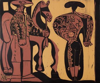 Pablo PICASSO : Picador et Torero, Linogravure 2
