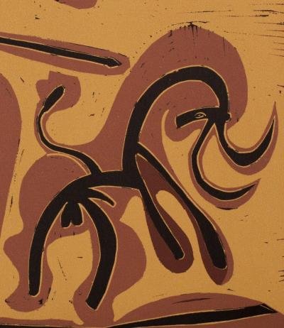 Pablo PICASSO : Picador et Taureau, Linogravure 2