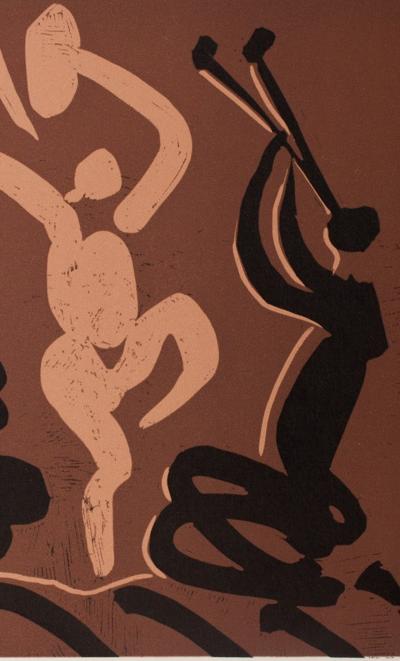 Pablo PICASSO : Danseurs et musiciens, Linogravure 2