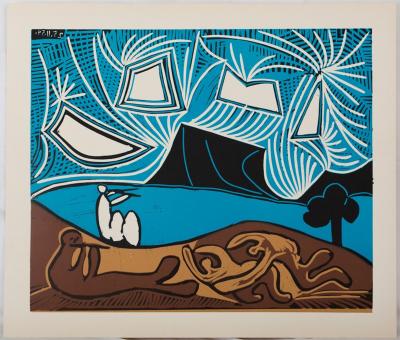 Pablo Picasso: Bacchanal under a Starry Sky, Linocut 2