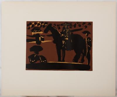Pablo PICASSO : Picador entrant dans l'arène, Linogravure 2