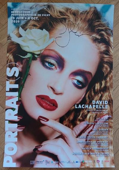 David LaChapelle x Uma Thurman - Affiche originale d’exposition (signé par l’artiste) - Vichy - 2026 2