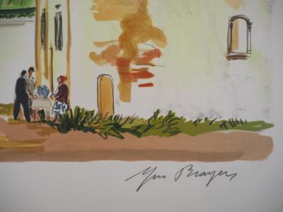 Yves BRAYER : Les bulbes bleus, Lithographie originale signée 2