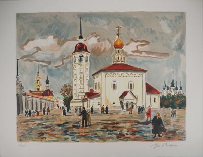 Yves BRAYER : Souzdal, La place, Lithographie originale signée 2