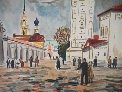 Yves BRAYER : Souzdal, La place, Lithographie originale signée 2