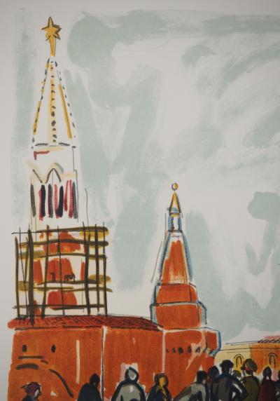Yves BRAYER : La Place Rouge à Moscou, Lithographie originale signée 2