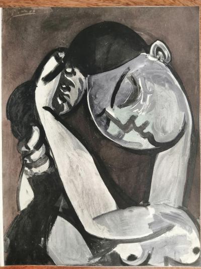 Pablo PICASSO, Femme se coiffant, pochoir revue XXe siècle, 1956 2