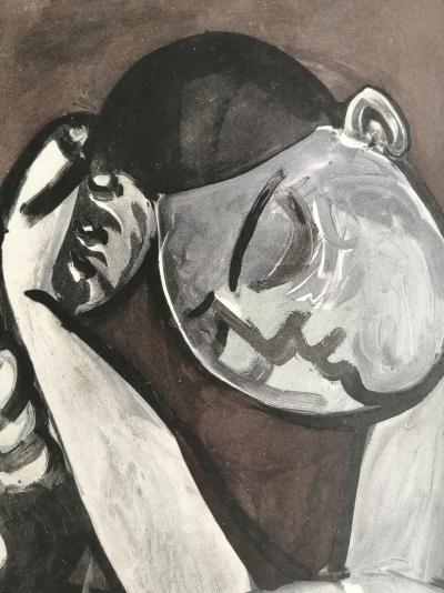 Pablo PICASSO, Femme se coiffant, pochoir revue XXe siècle, 1956 2