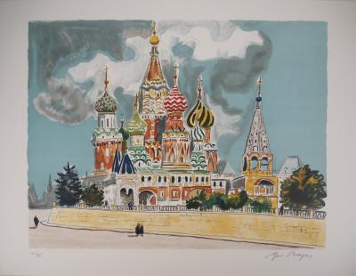 Yves BRAYER : La Basilique de Basile le Bienheureux, Lithographie originale signée 2