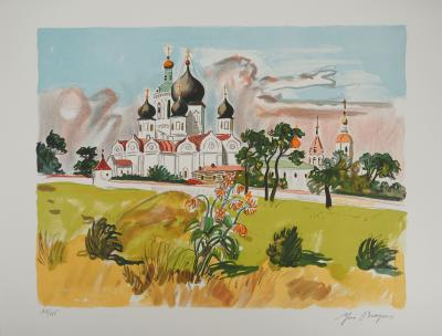 Yves BRAYER : Eglise orthodoxe en Russie, Lithographie originale signée 2