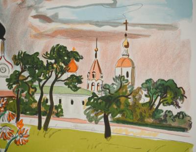 Yves BRAYER : Eglise orthodoxe en Russie, Lithographie originale signée 2