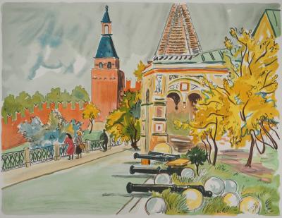 Yves Brayer: Russian Architecture, Original signed lithograph 2