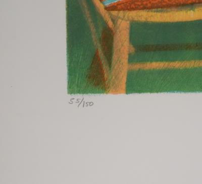 Paul COLLOMB : Le chat endormi, Lithographie originale signée 2