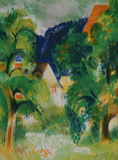 Paul COLLOMB : Chemin en été, Lithographie originale signée 2