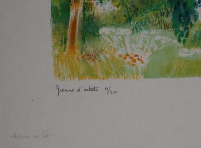 Paul COLLOMB : Chemin en été, Lithographie originale signée 2